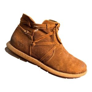 Born Ginger Brown Suede Tarkiln Ankle Boots Women’s Size 10